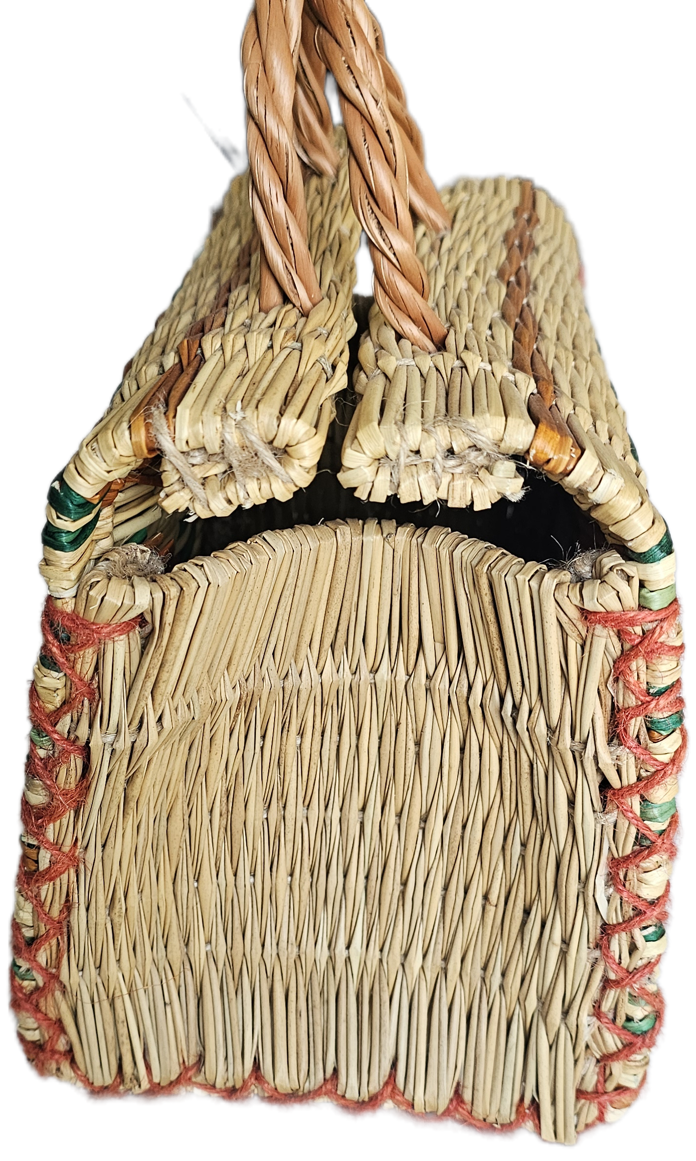 Earthy Handwoven Straw Tote Bag with Braided handle