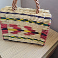 The Folk Basket Bag - Colourful Wicker Handbag Handmade